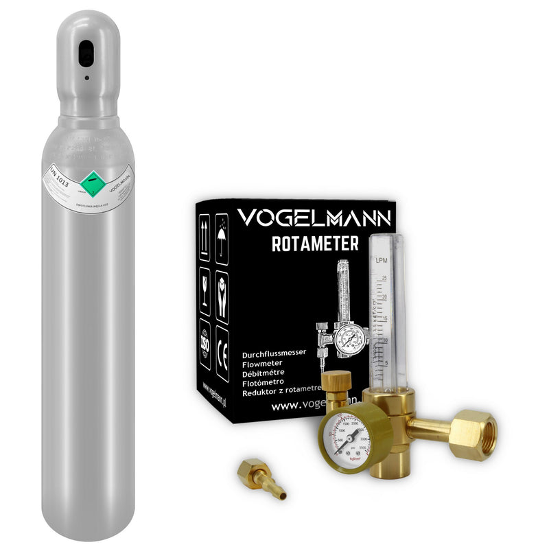 CO2 full gas cylinder 8L 1,5m3 with Regulator Rotameter Vogelmann