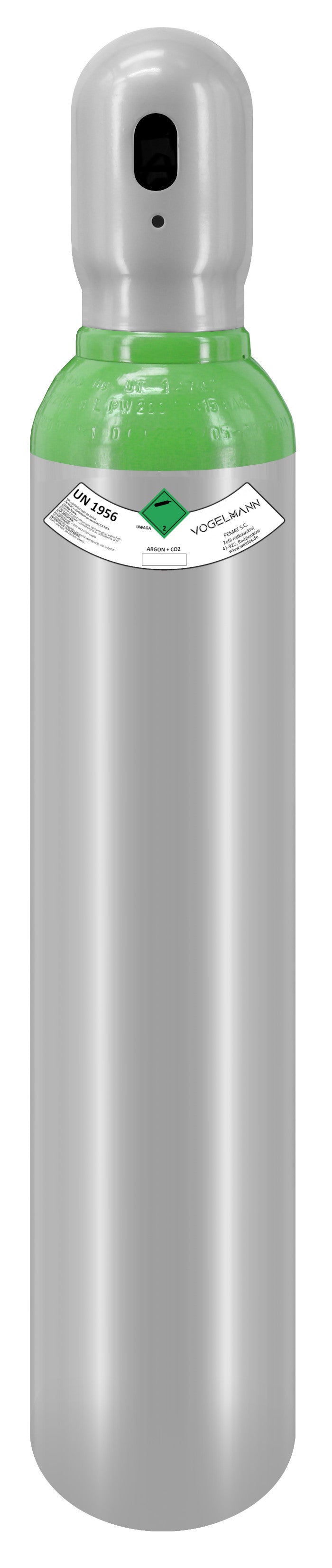 Argon/CO2 98/2% full gas cylinder 8L 1,5m3 Vogelmann