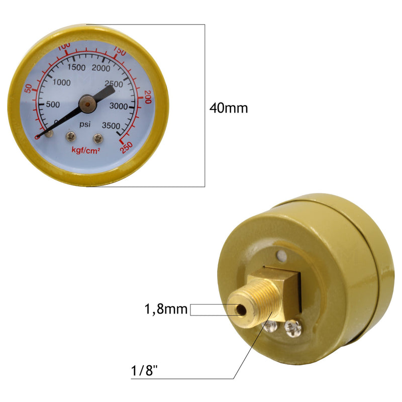 Pressure gauge Vogelmann Rotameter ⌀40mm 250 bar Ar/CO2